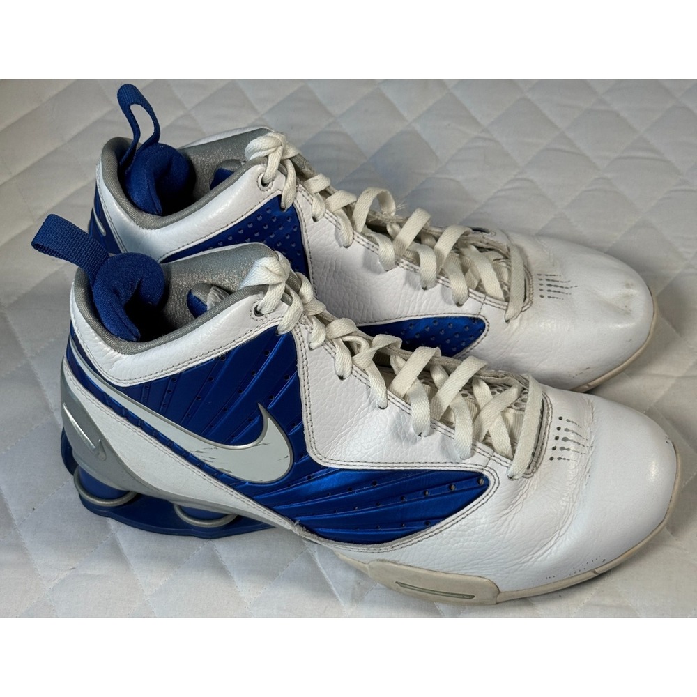 Nike Shox Basketball Shoes White Blue‎ Men's Size 11 (EUR 45) 407628-103